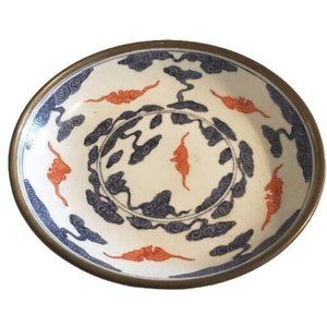 Vintage Japanese Porcelain Plate Hand Painted in Hong Kong  8" Collector Decor